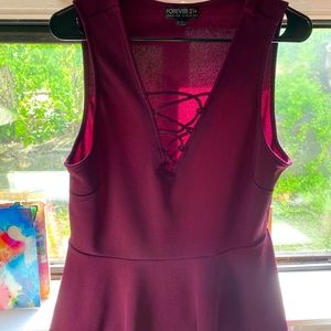 Peplum Top with Crisscross Front